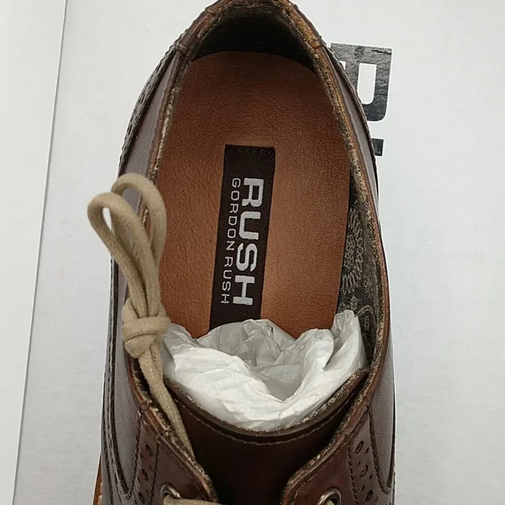 NWT in box Gordon Rush Nathaniel Chocolate Brown Leather Oxford size 8.5